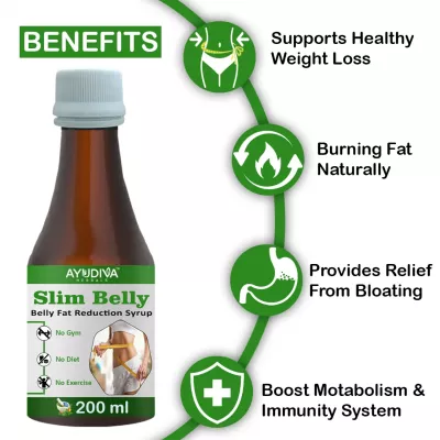 Ayudiva Herbals Slim Belly Fat Reduction Syrup - 200 ml
